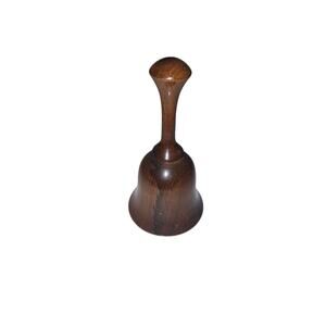 Vintage Small Mrytle Wood Wooden Bell Rings Bell‎ On Chain Collectible Decor